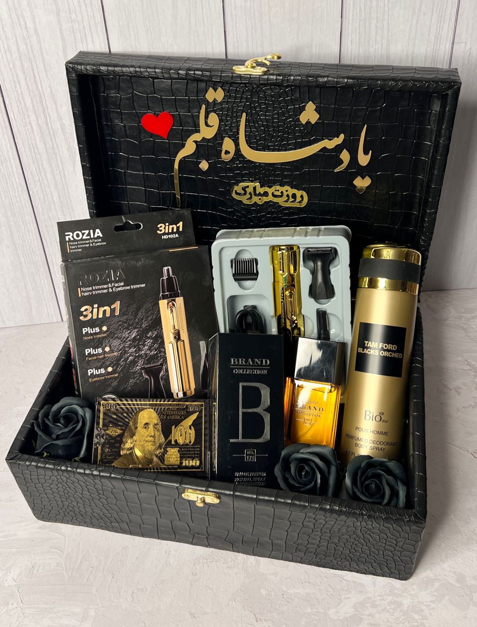 پک هدیه مردانه لاکچری طلایی کادو روز مرد ولنتاین تولد ۱۱۵
