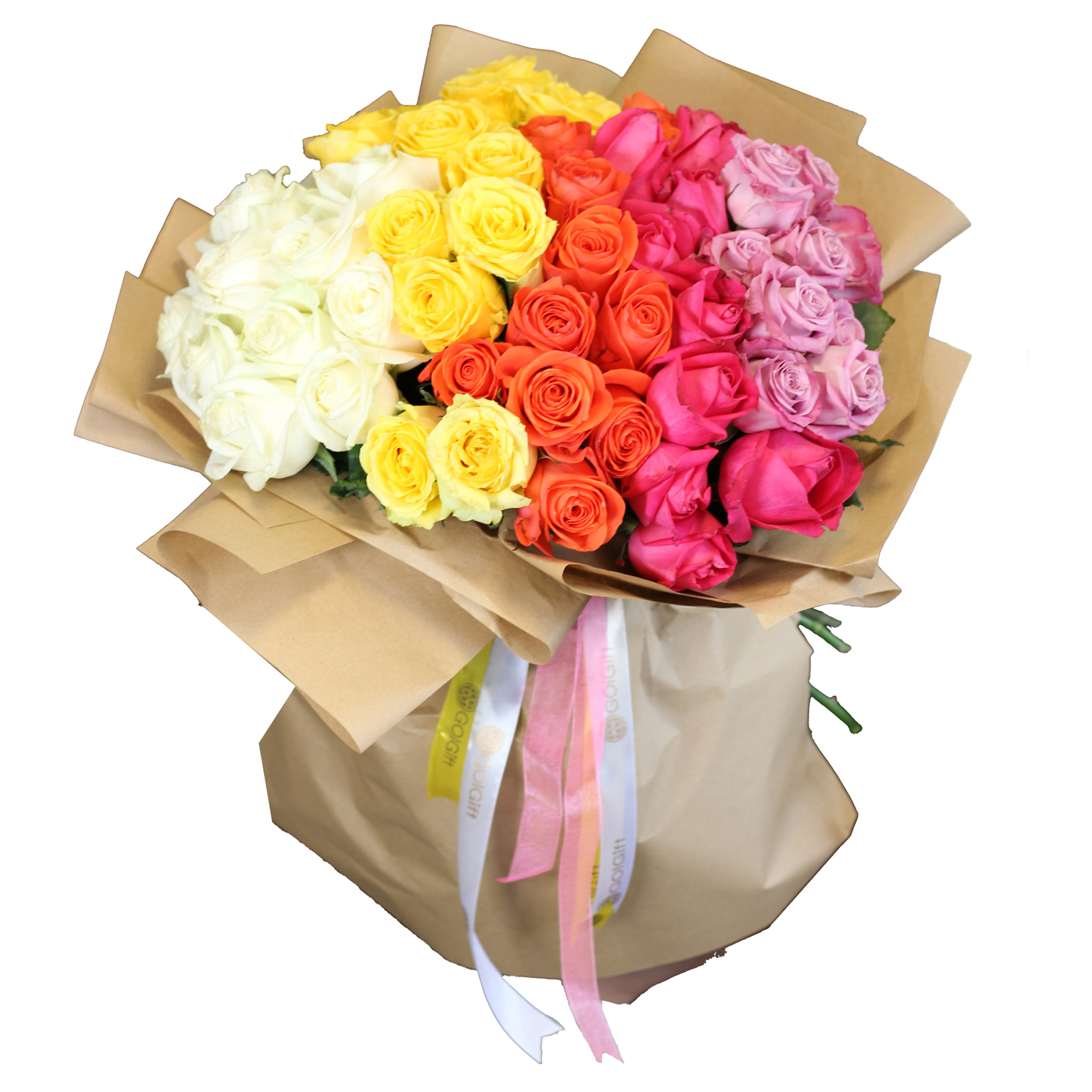 دسته گل گل گیفت طرح رنگین کمان کد GG0020